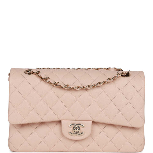 Chanel Medium Classic Double Flap Bag Beige Lambskin Light Gold Hardware