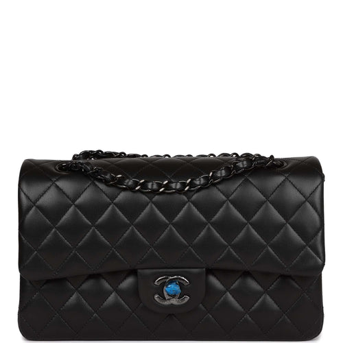 RARE Chanel So Black 2.55 Lambskin Jumbo Double Flap Classic Shoulder Bag  For Sale at 1stDibs