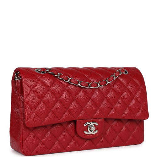 Chanel Red Quilted Caviar Medium Double Flap Bag Silver Hardware – Madison  Avenue Couture