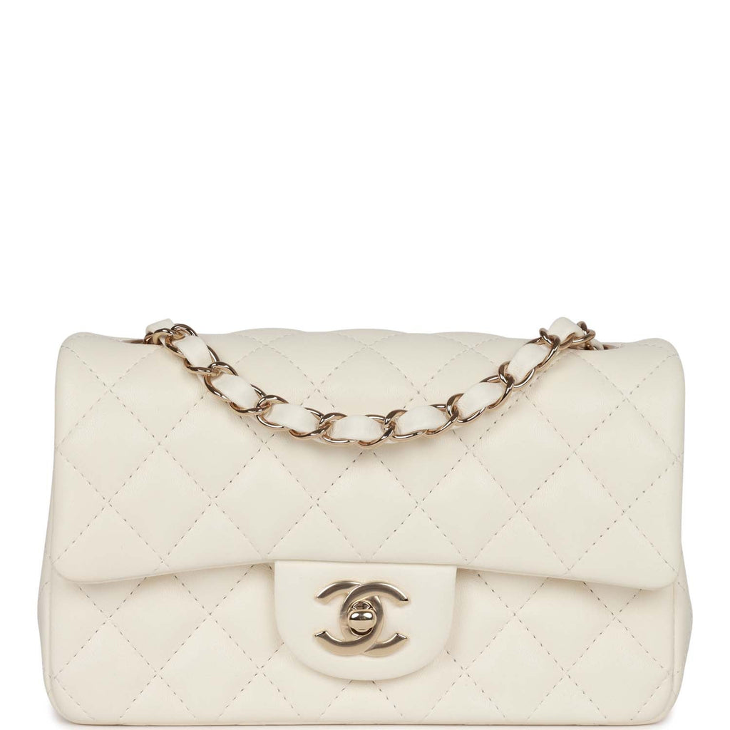 Chanel White Quilted Lambskin Rectangular Mini Classic Flap – Madison