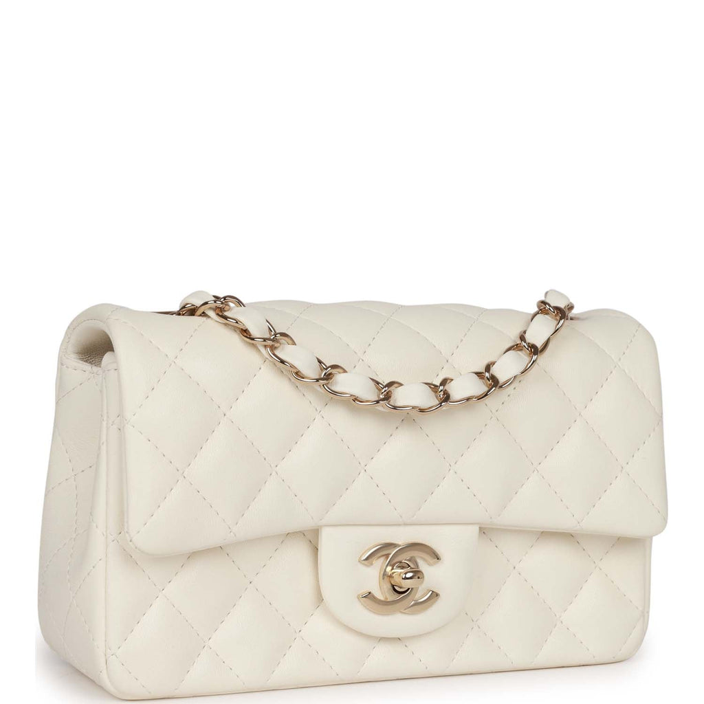 Chanel White Quilted Lambskin Rectangular Mini Classic Flap – Madison