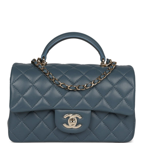 Chanel Square Flap Bag Denim Aged Gold Hardware 23S – Coco