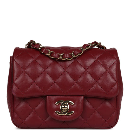 Pre-owned Chanel Mini Rectangular Flap Bag Red and Black Python Ruthenium  Hardware