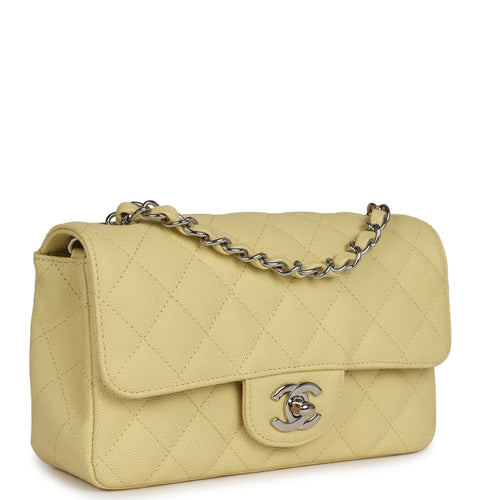 Chanel Mini Rectangular Flap with Jeweled Top Handle Yellow Lambskin Light  Gold Hardware