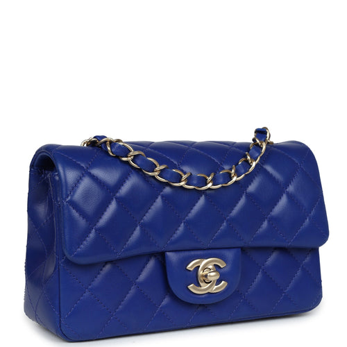 Chanel Denim Pearl Crush Square Mini Classic Flap Bag Antique Gold ...