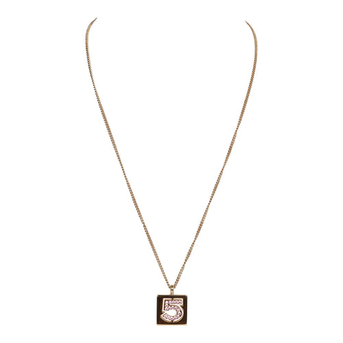 CHANEL, Jewelry, Double C Logo Rhinestone Necklace Pinksilver Brand New