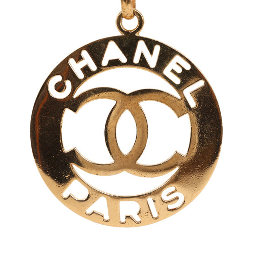 Vintage Chanel Round Cutout Lucky Charms Chain Belt Gold Metal