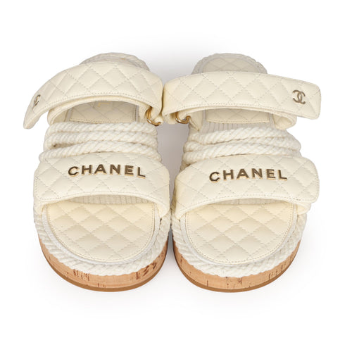Chanel Jeweled CC Thong Sandals 37 EU