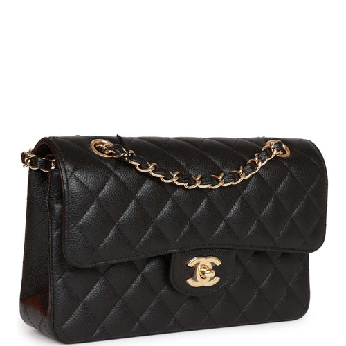 Chanel Classic Double Flap Quilted Lambskin Silvertone Medium Black  US