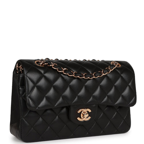 Chanel Black Quilted Lambskin Medium Classic Double Flap Bag