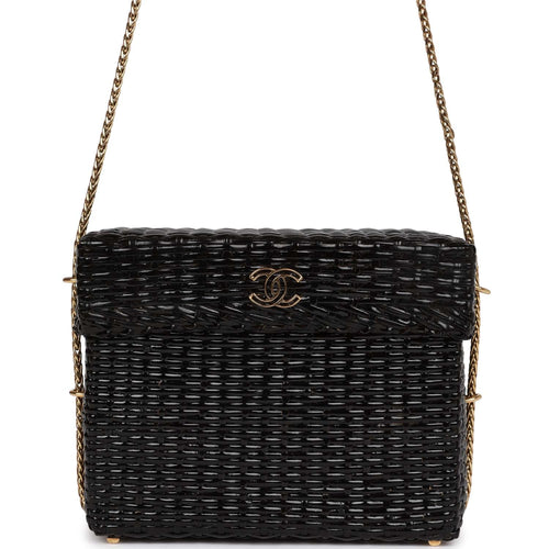 Vintage Chanel CC Shoulder Flap Bag Black Satin Gold Hardware – Madison  Avenue Couture