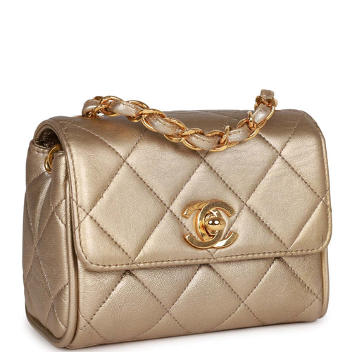 Chanel bag classic but renewed by Karl Lagerfeld with fabric with gold  glitter and matelassée