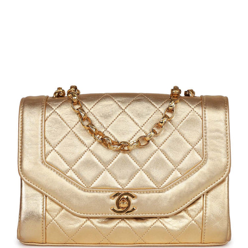 Chanel Gabrielle Clutch on a Chain, Metallic Crumbled Lambskin with Mixed  Hardware, Preowned in Box WA001