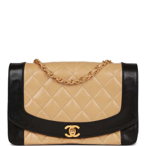 Vintage Chanel Small Diana Flap Bag White and Navy Lambskin Gold Hardw –  Madison Avenue Couture