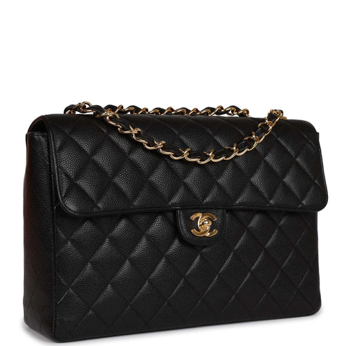 Pre-owned Chanel Fantasy Pearls Large Evening Flap Bag Black Lambskin Light  Gold Hardware