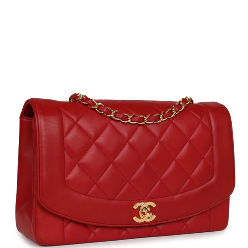 Chanel Red Quilted Lambskin Medium Vintage Classic Diana Flap Bag – Coco  Approved Studio