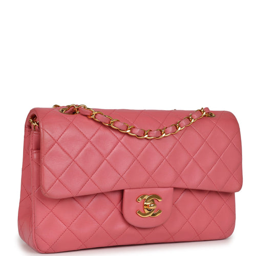 Pink Quilted Lambskin Vintage Small Classic Double Flap Bag