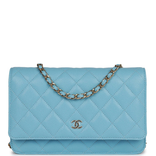 Chanel Purple Caviar Timeless CC Wallet on Chain (WOC