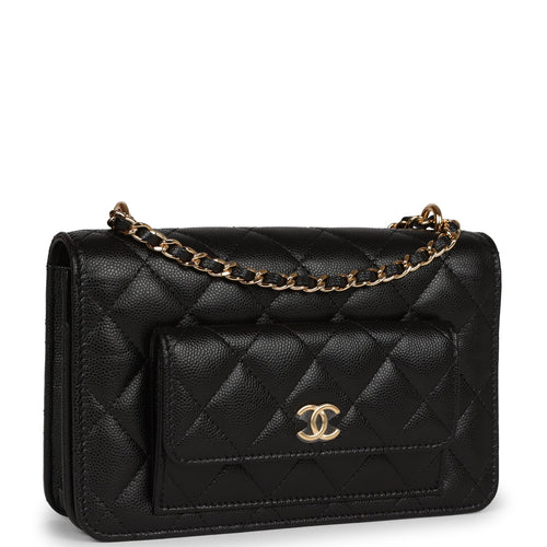 Chanel WOC (Wallet on Chain) in pink with crystal CC logo - Happy High Life