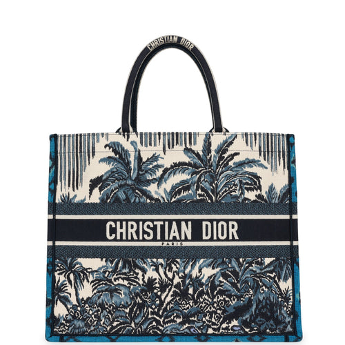 Dior - Authenticated Book Tote Handbag - Cloth Blue for Women, Never Worn
