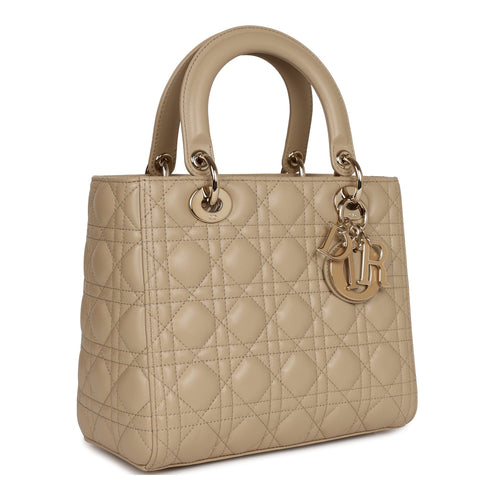 Christian Dior Lady Dior Pouch Latte Lambskin Gold Hardware – Madison  Avenue Couture