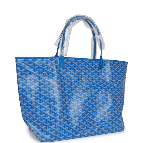 Goyard Goyardine Greige and Blue St. Louis GM Tote Bag Palladium Hardw –  Madison Avenue Couture