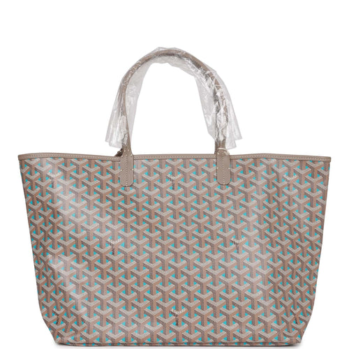 Goyard Saint Louis Tote PM Sky Blue in Canvas/Calfskin with