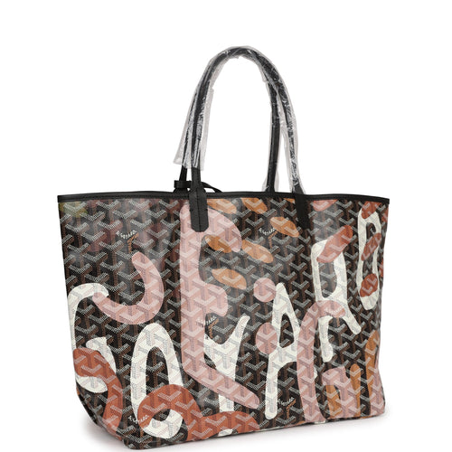 New Goyard Saint Louis GM Tote Bag Lettres Camouflage Black Rose Pink 2023