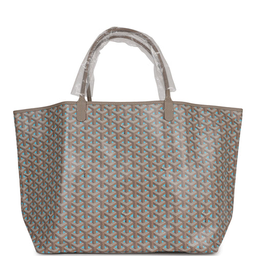 Goyard Saint Louis Tote GM Navy Blue in Canvas/Calfskin with Palladium-tone  - US