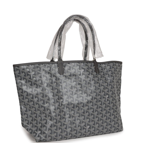 GOYARD Saint Louis PM Chevron Print Canvas Tote Bag Gray