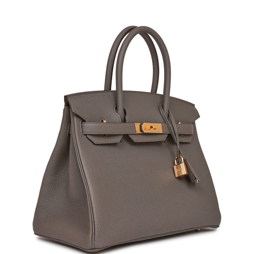 Hermes Birkin bag 25 Graphite Jonathan leather Gold hardware