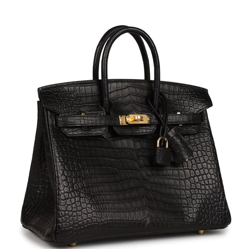 Birkin Shiny Porous Crocodile Handbag