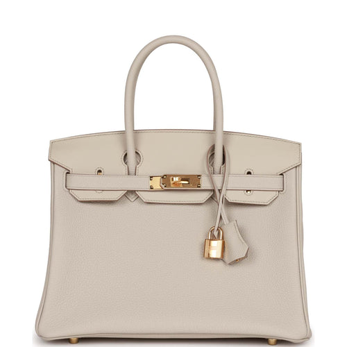 Hermes Birkin Bag 30cm Beton Off White Togo Gold Hardware