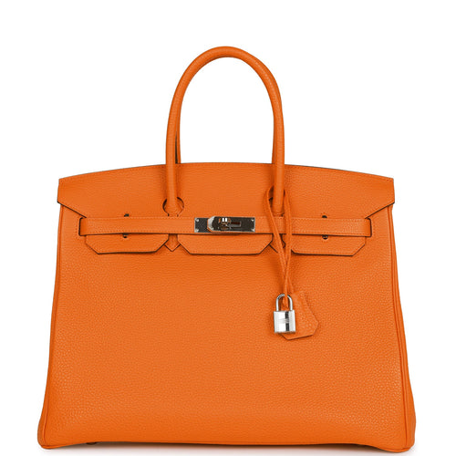 Hermes Birkin 35 White Toile Bag Swift Palladium – Mightychic