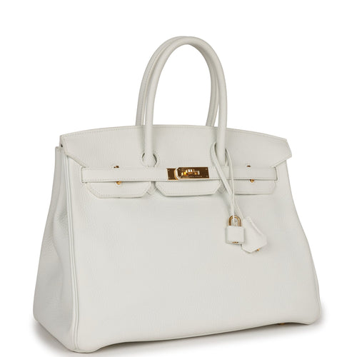 Hermes Birkin 30 Bag White Clemence Leather with Gold Hardware – Mightychic