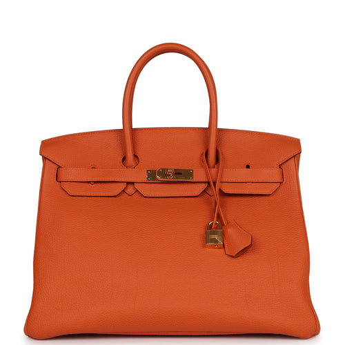 Hermès - Authenticated Birkin 35 Handbag - Leather Orange Plain for Women, Very Good Condition