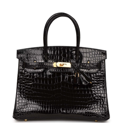 Hermès Birkin 35 Black Crocodile White Gold and Diamond - Luxury Shopping