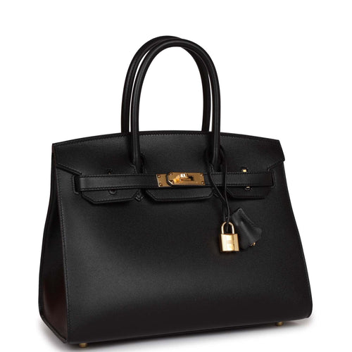 Very Rare~~~Hermes Black Box Birkin 30cm GHW Full Set Authenticated