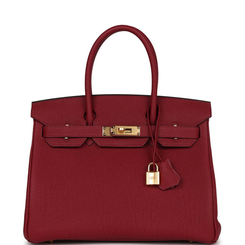 Hermès - Hermès Birkin 25 Togo Leather Handbag-Rouge Grenade Gold Hardware