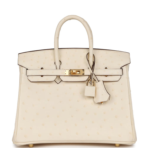 Hermès - Authenticated Birkin 25 Handbag - Ostrich Gold Plain for Women, Never Worn