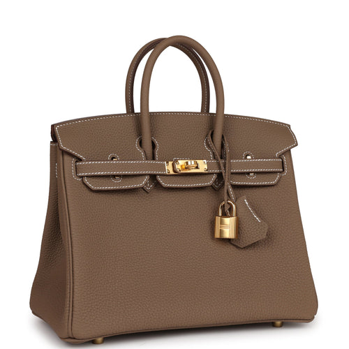 Hermes Birkin 25 Etoupe Swift Palladium Hardware #C - Vendome Monte Carlo