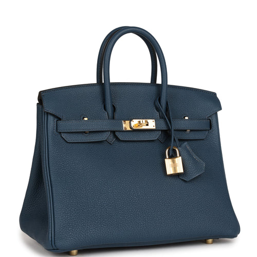 Hermes Birkin 30 Bag Blue Paradis Epsom Leather with Gold Hardware