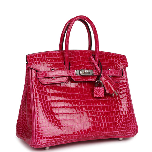 BRAND NEW HOLY GRAIL EXOTIC HERMES BIRKIN BAG 25 cm HIMALAYAN CROC CROCODILE  PHW