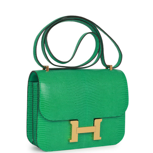 Sold at Auction: Hermes Constance Bag 18 Ombre Lizard, Gold Hardware