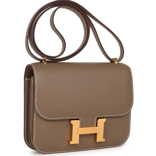 Hermes Mini Constance 18 CC88 Graphite Ostrich GHW