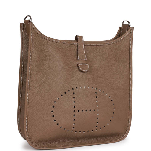 Hermes Evelyne 3 TGM Clemence Vert Bronze Crossbody Bag