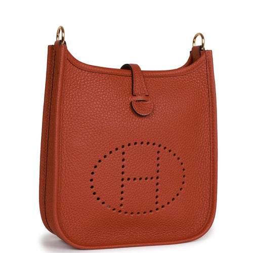 Hermès Mini Evelyne 16 Leather Bag Rouge Sellier Clemence Palladium Ha –  The Luxury Shopper