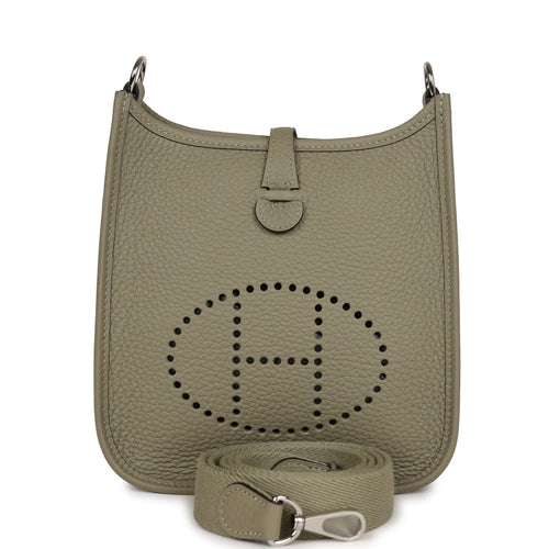 Hermes Mini Evelyne TPM Bag Etoupe Clemence Leather with Palladium