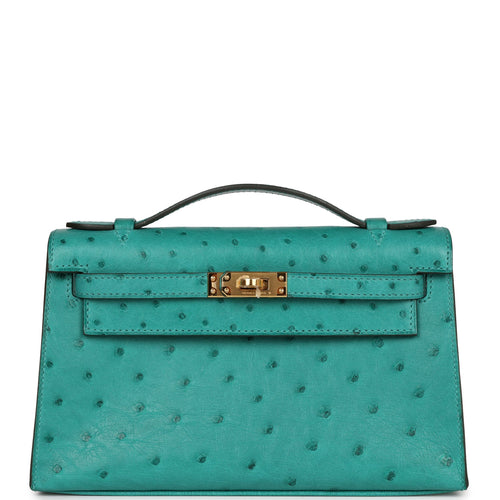 Hermès Kelly 20 Mini II Sellier Gris Perle Ostrich with Gold Hardware –  Bagsers