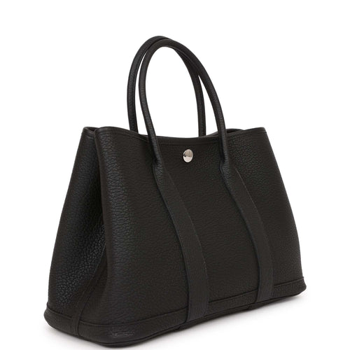 HERMES Garden Party 30 Black Leather Tote Bag-US